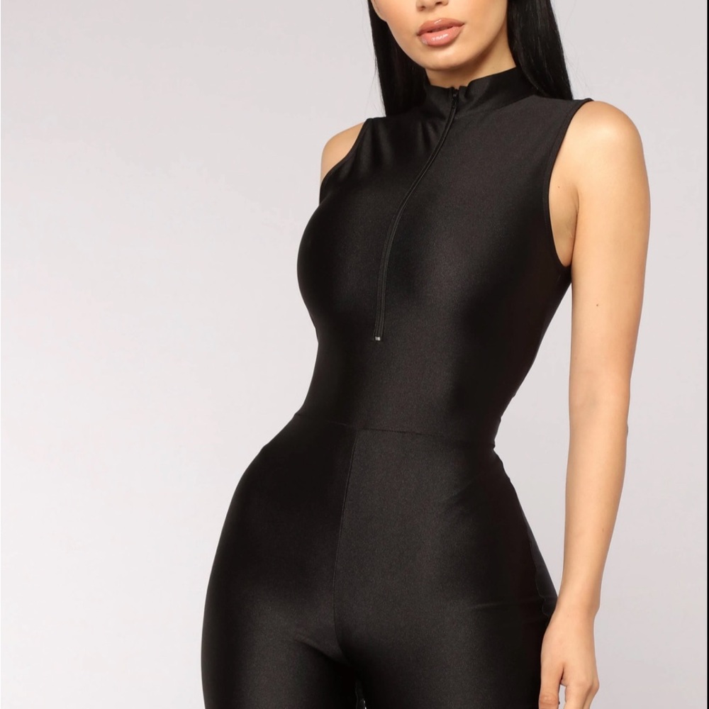 Fashion Nova Sleek Black Sleeveless Jumpsuit